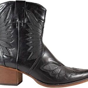 Elegant Black Leather Ankle Booties